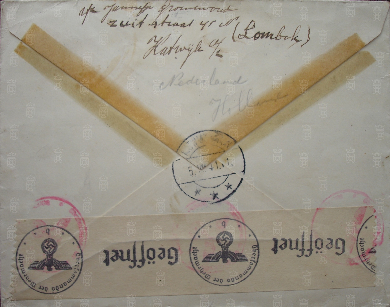 Een brief verstuurd naar Amerika door Jannetje Groenewoud uit de Zuidstraat. Leuk detail, ze heeft haar buurtje Lombok ook vermeldt bij het afzenderadres.